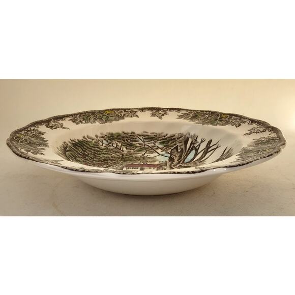 BOWL/SOUP-JOHNSON BROS.-"The Friendly Village"-Traditional Scene-Brown, Cream - Picture 6 of 9